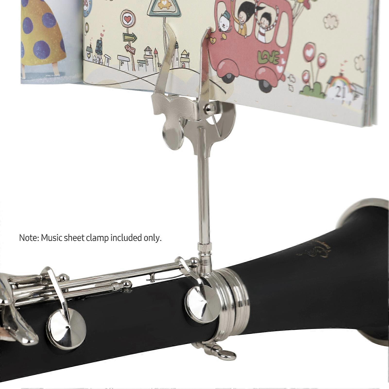 Clarinet Marching Lyre Portable Music Stand Music Sheet Clip Iron Clamp on Holder