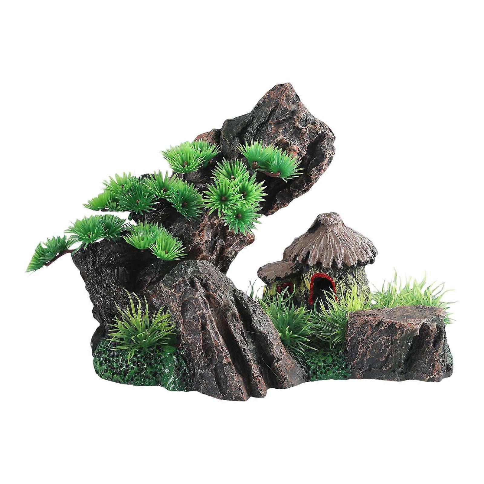 Decorative Resins Rock Set Fish Tanks Landscaping Decoration Aquariums Accessory Suitable for Different Indoor Setting