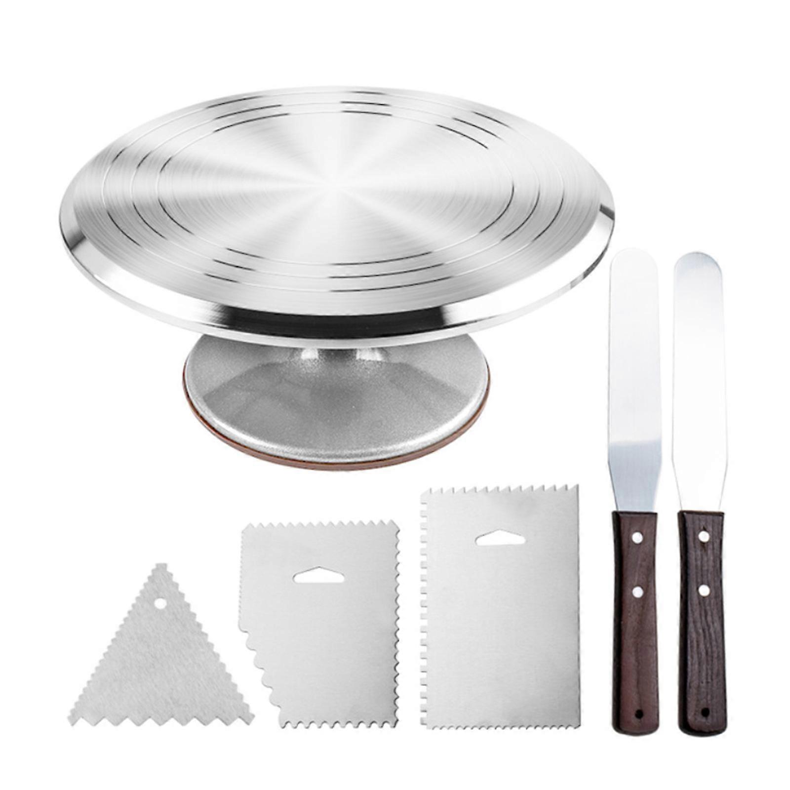 Rotating Cake Stand Stainless Steel Material Cake Rotating Table Round Cake Turntables Stand Cake Decorating Baking Tool