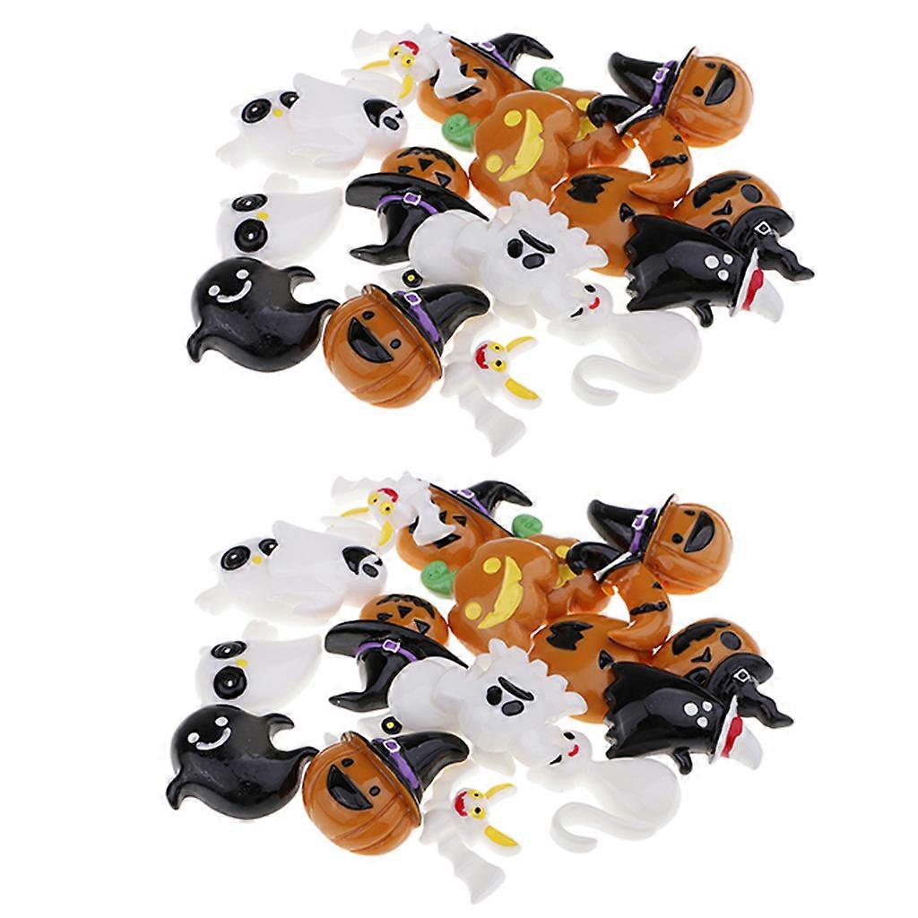 60Pcs Halloween Resin Flatbacks Buttons Charms for DIY Scrapbooking Card Making