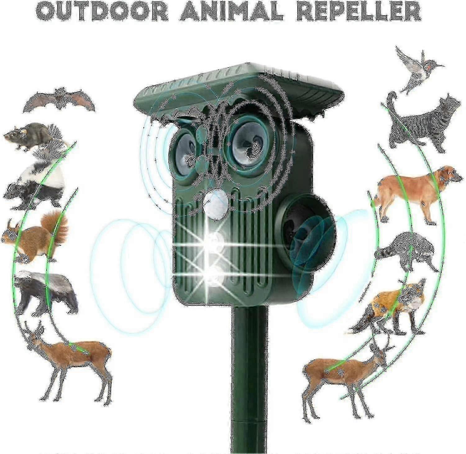 Ultrasonic Solar Deer Repeller - 5 Adjustable Modes - Get Rid Of Deer Within 48 Hoursjinglong