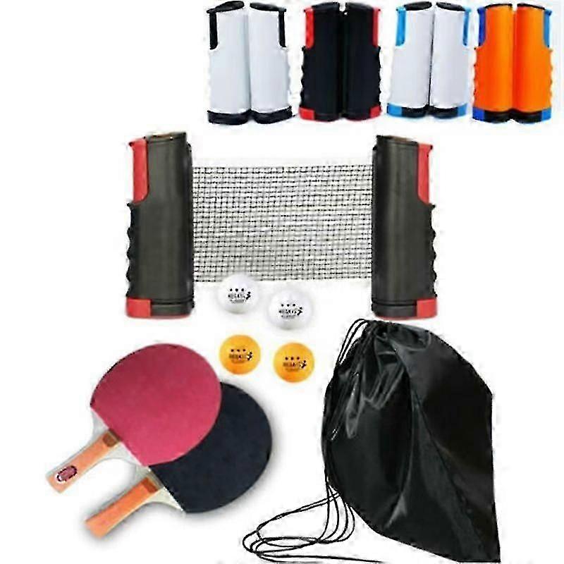Table Tennis Set 4 Replacement Balls 2x Racket Extendable Portable Net Outdoor