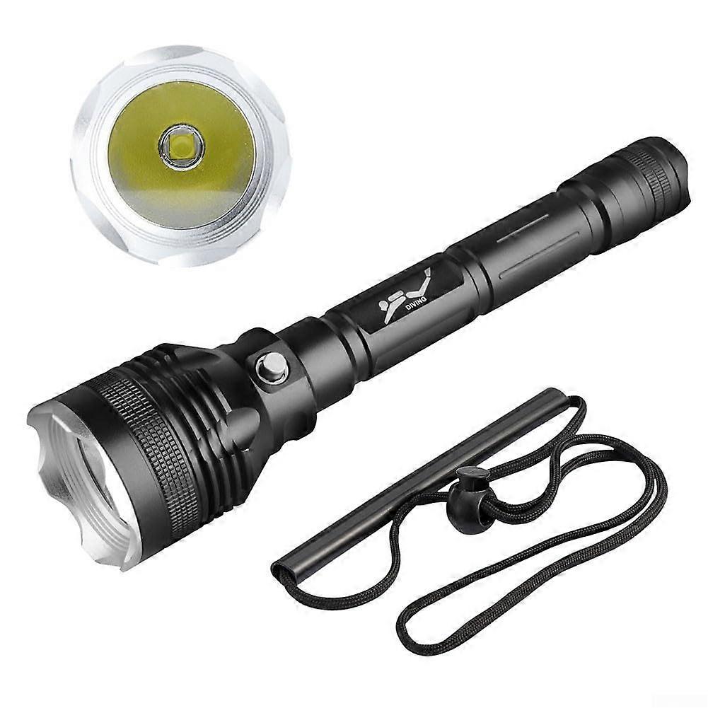 Energyefficient LED flashlight for diving, with magnetic pushbutton switch (A)