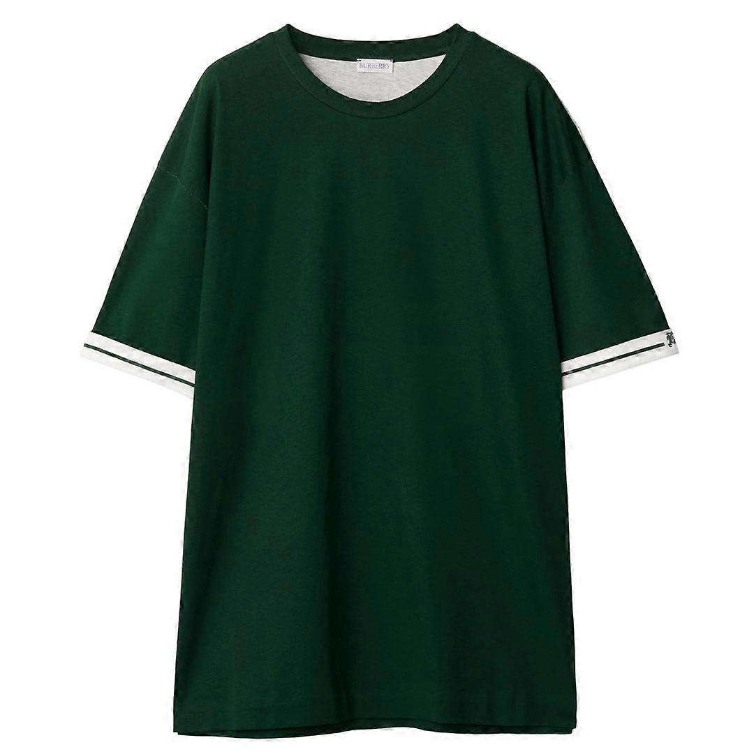 Burberry EKD Stripe-Trim Ivy Dark Green T-Shirt