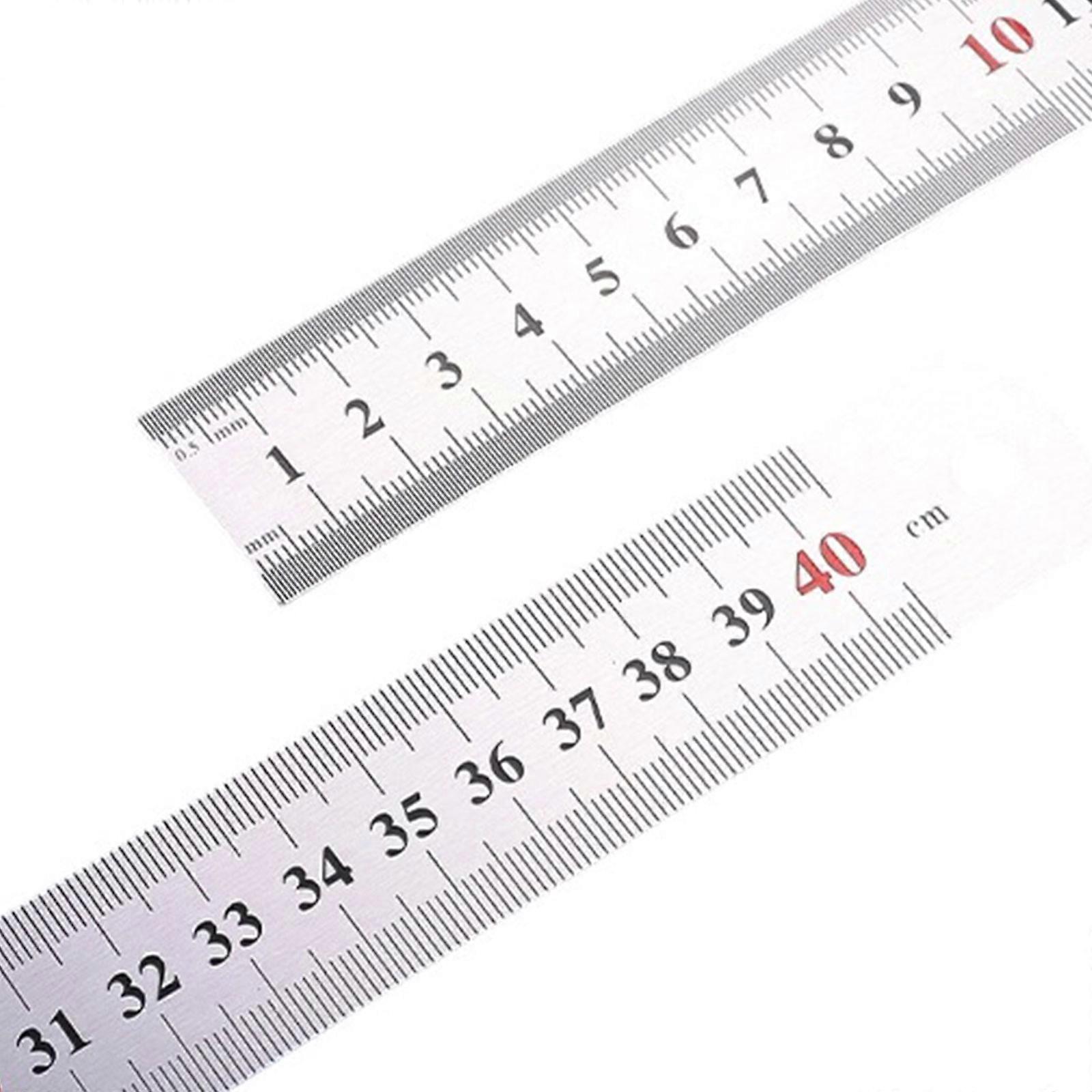Paslanmaz Çelik Cetvel İnç Santimetre Ölçekleri Matematik Ölçüm Cetveli Geometri Çizim Aracı Çizim Çizim Çok Renkli