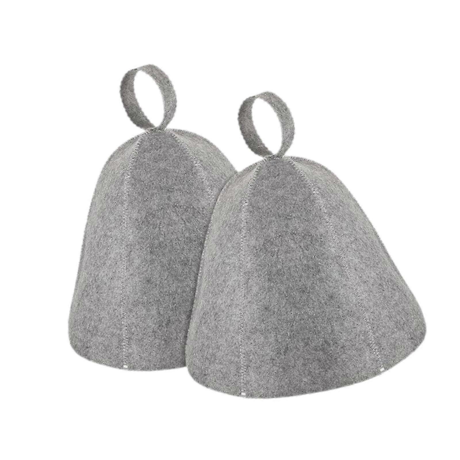 Set of 2 Sauna Caps Towel Wraps for Preventing Overheating and Protecting Hair, Ideal for Use in Russian Steam Rooms, Grey Color