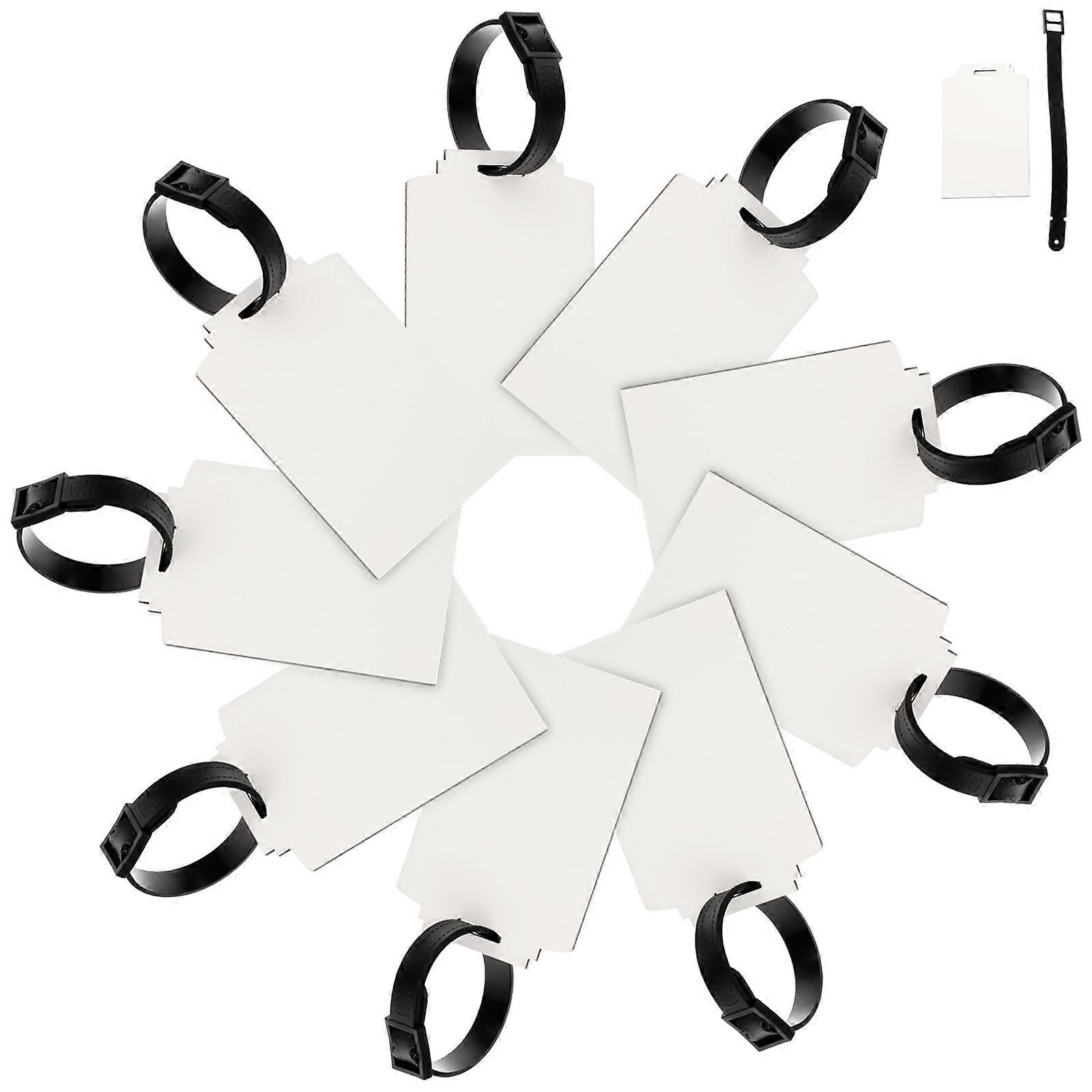 10pcs Durable Sublimation Blank Luggage Tags for Creative DIY Heat Transfer, Easy Identification Travel Suitcase Labels with Straps