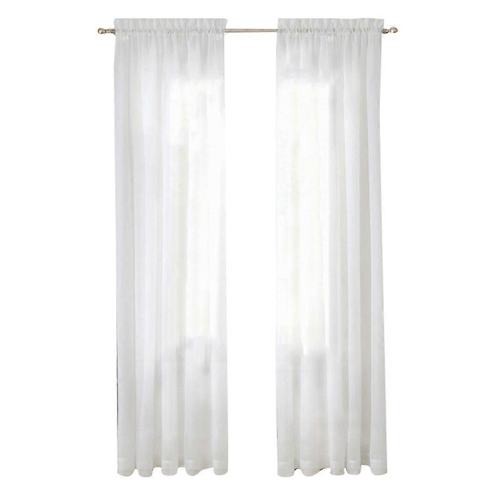 Window White Sheer Curtains 90 Inches Long 2 Panels