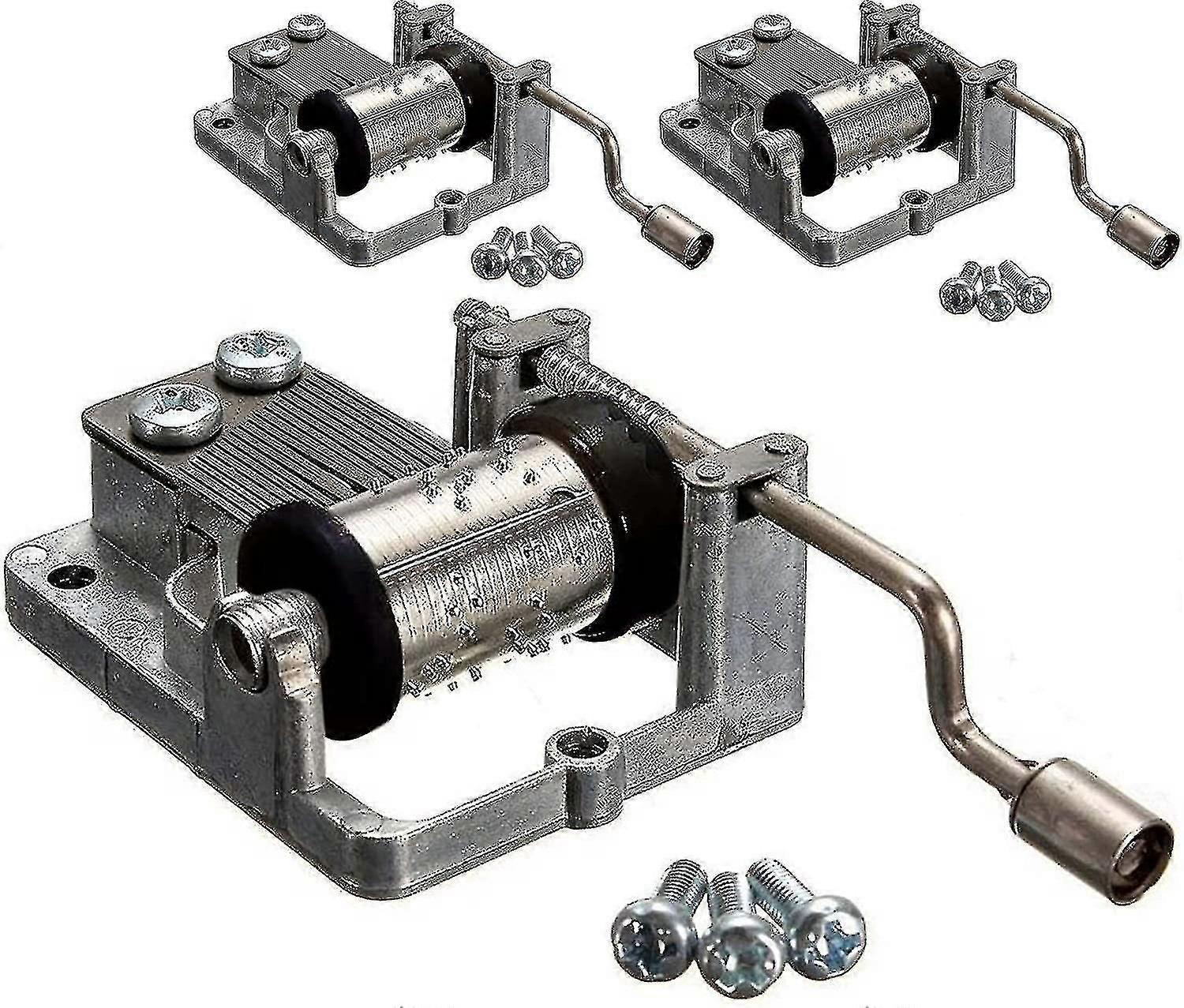 3 Pack DIY Hand Crank Music Box Mechanism, Mechanical Movement with Random Tunes for Craft Projects