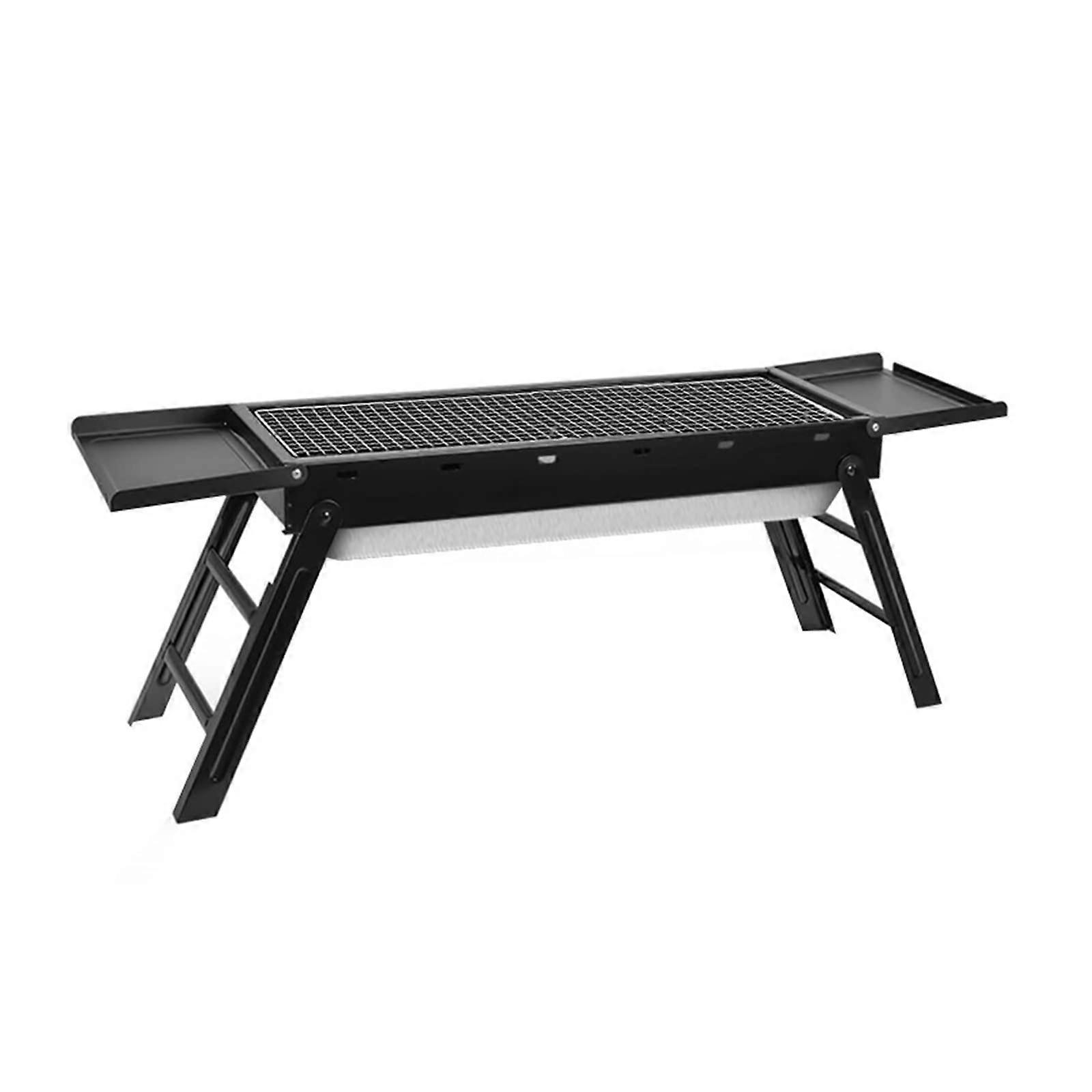 Barbeque Grill Portable Folding Outdoor Barbecue Grill With Removable Grate And Side-Pull D Light Grey