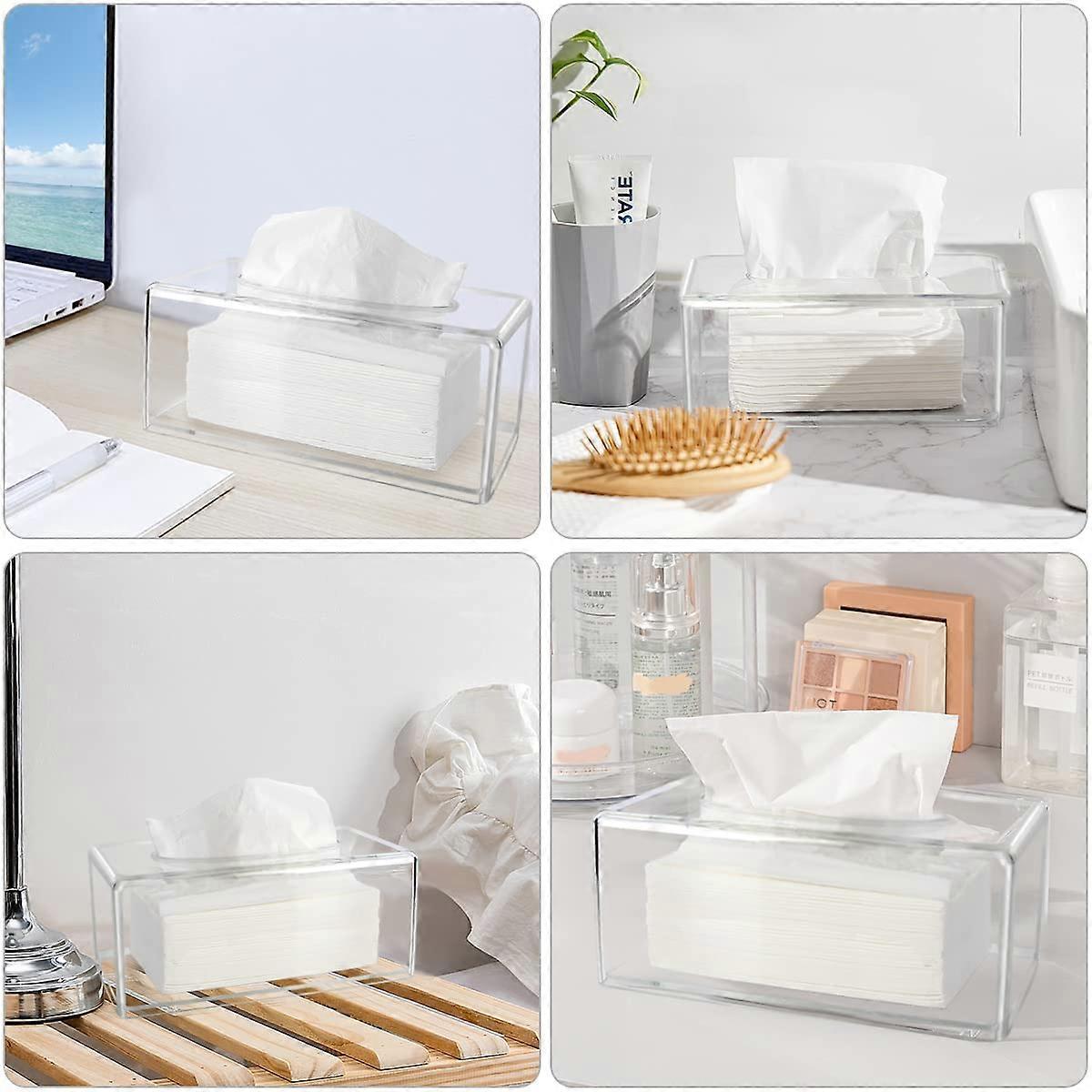 Tissue Box Clear Tissue Holder Rectangular Napkin Dispenser Tissue Box Cover  Acrylic Tissue Storage Box
