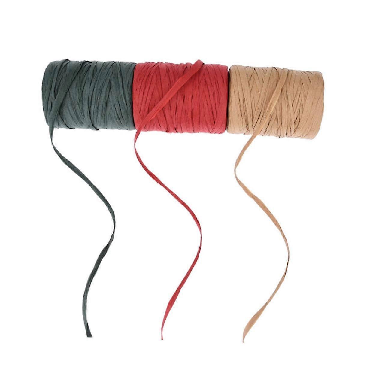 Paper Ropes 3 Rolls of 100m Wrapping Ribbon Packing Material DIY Craft String