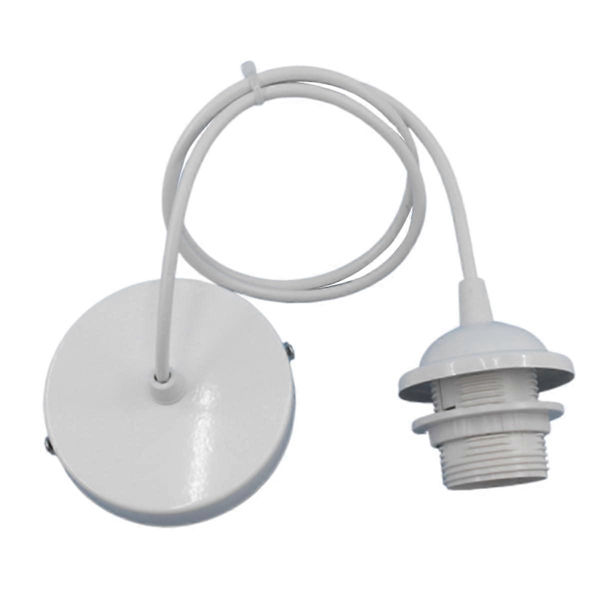 Light Socket White Ceiling Pendant Light Socket Cord Lamp Holder E27 Bulb Holder Easy Install