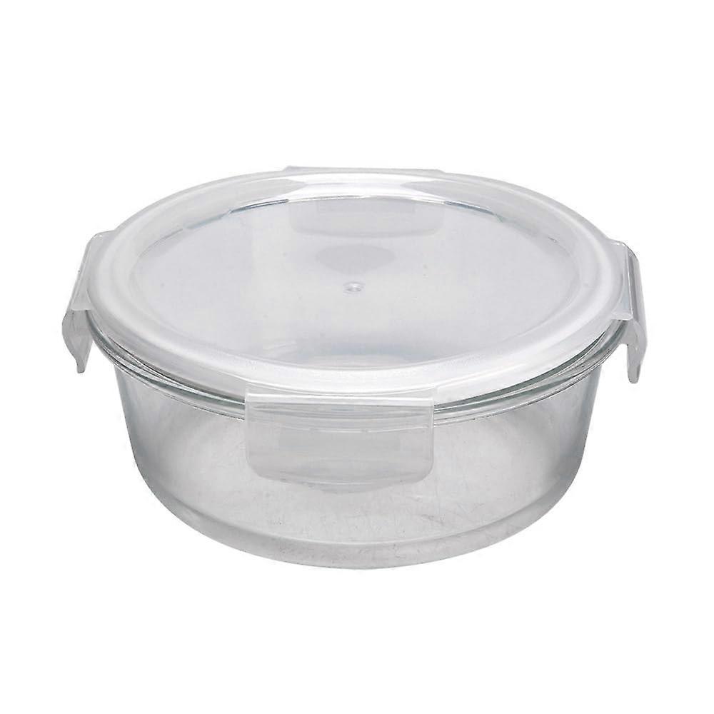 Pack of 6 Round Containers with Lids, 950 ml, Diameter 17.2 x 6.6/7.5 cm, Transparent Glass