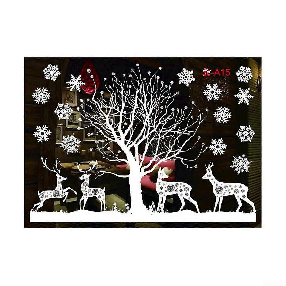 Christmas decorations, static stickers with festive snowflakes and reindeer (J) Ref: 4637