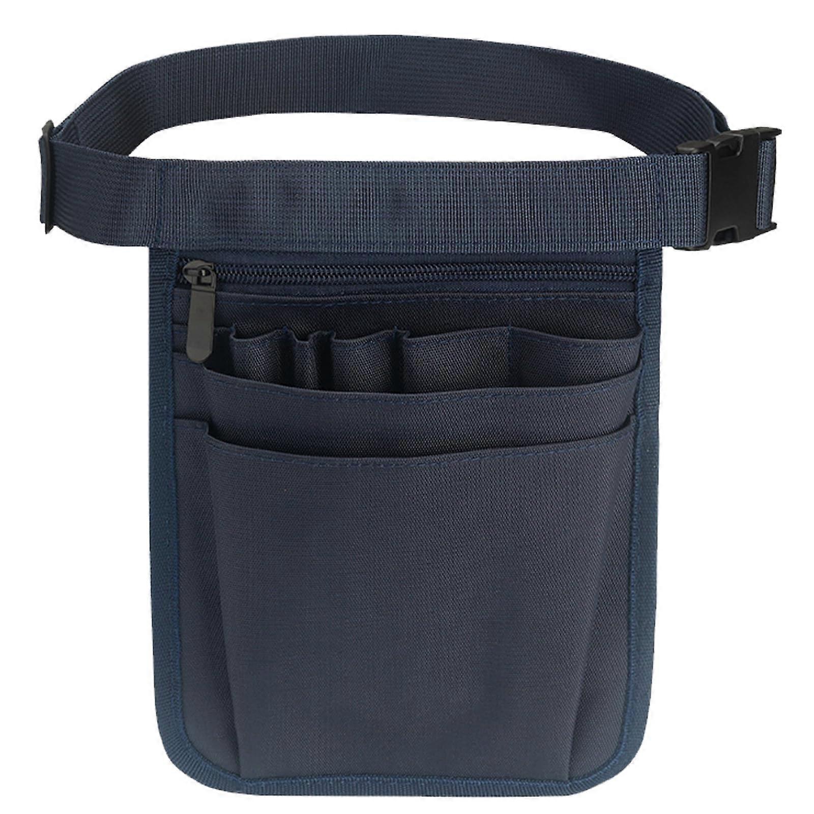 Belt Bag with Large Capacity, Multiple Pockets, Adjustable Straps, Nylon, Blue