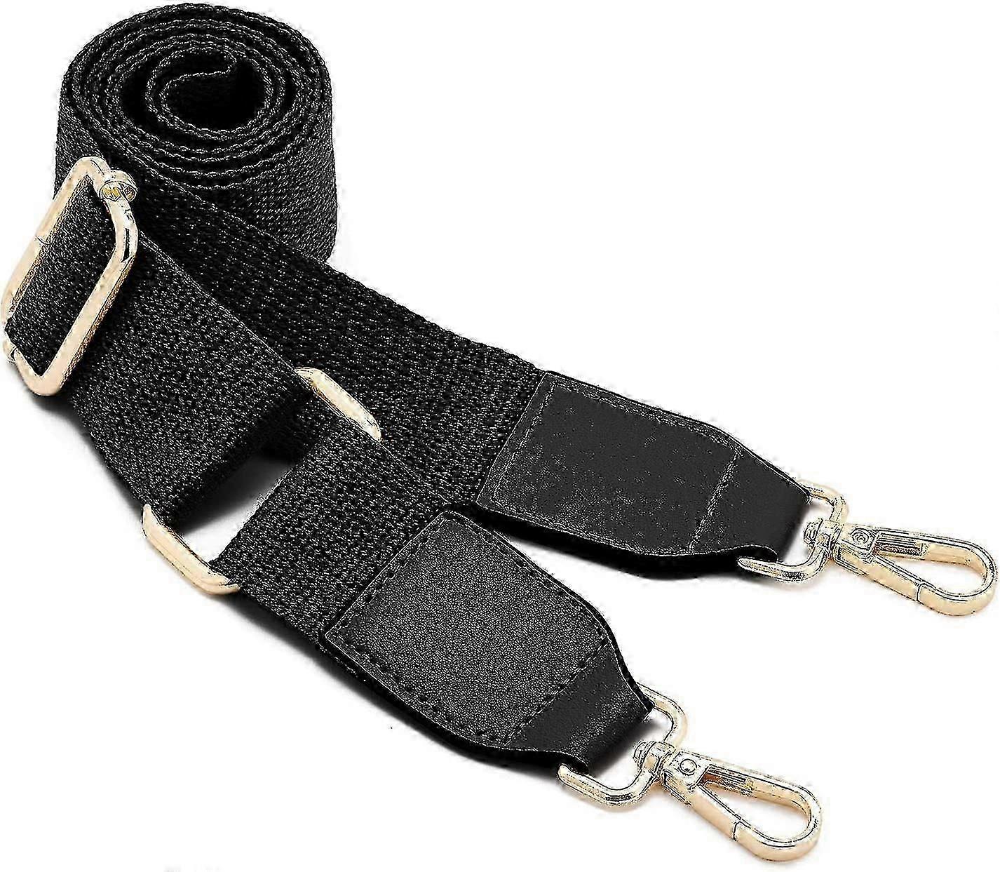 Women's Wide Shoulder Bag Strap, Adjustable Replacement Leather Long shoulder strap(Black)