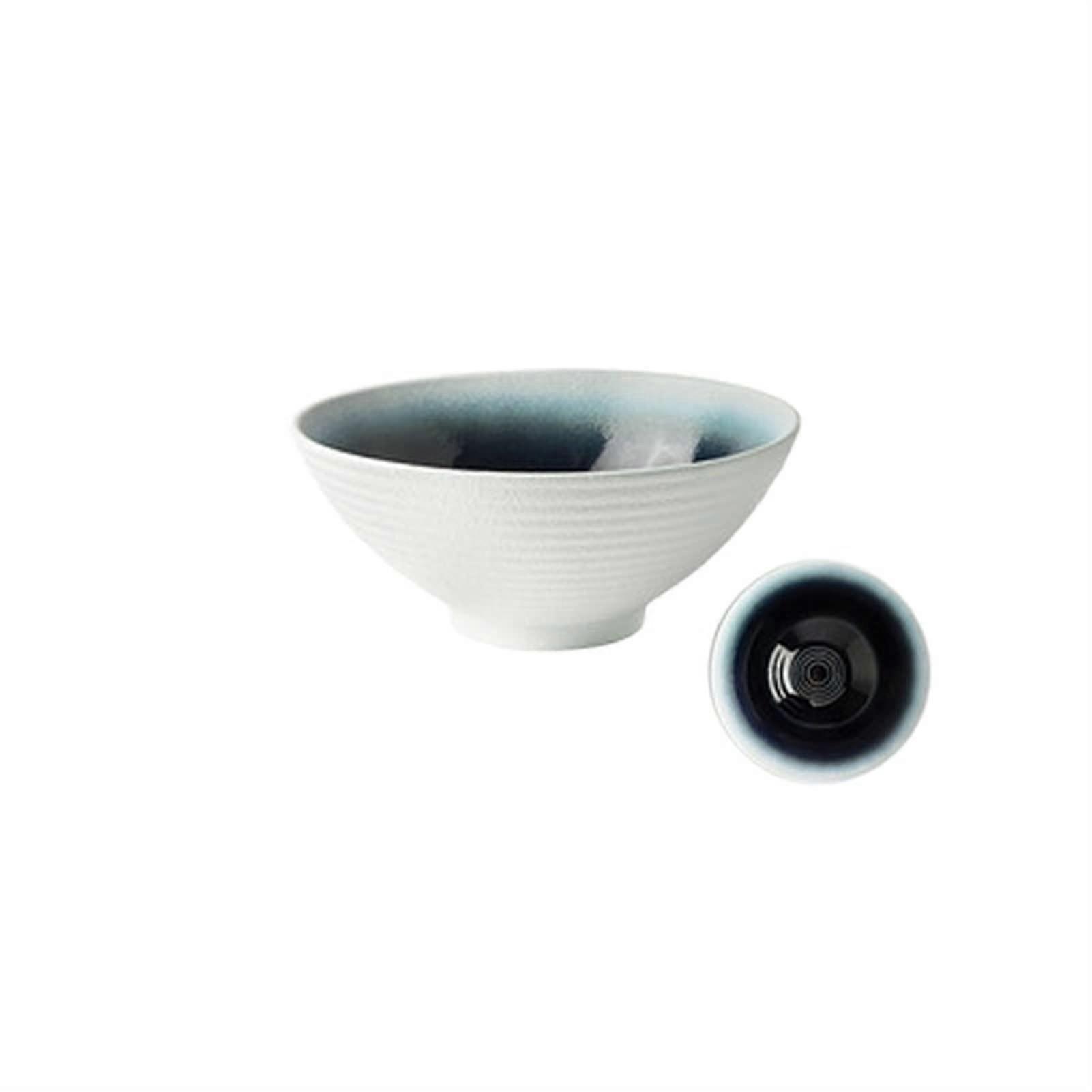 Ramen Bowl Ceramic Noodle Bowl With Stripe Design Large Soup Bowl For Restaurant And Home Use Retro Tableware