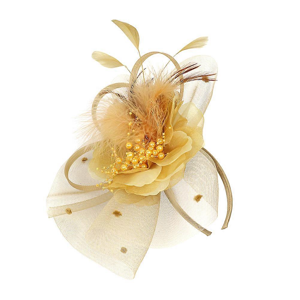 Coiffes de fête pour femmes Coiffe dorée pour soirée de mariage Soirée Circulaire Design élégant Filet 1Pack