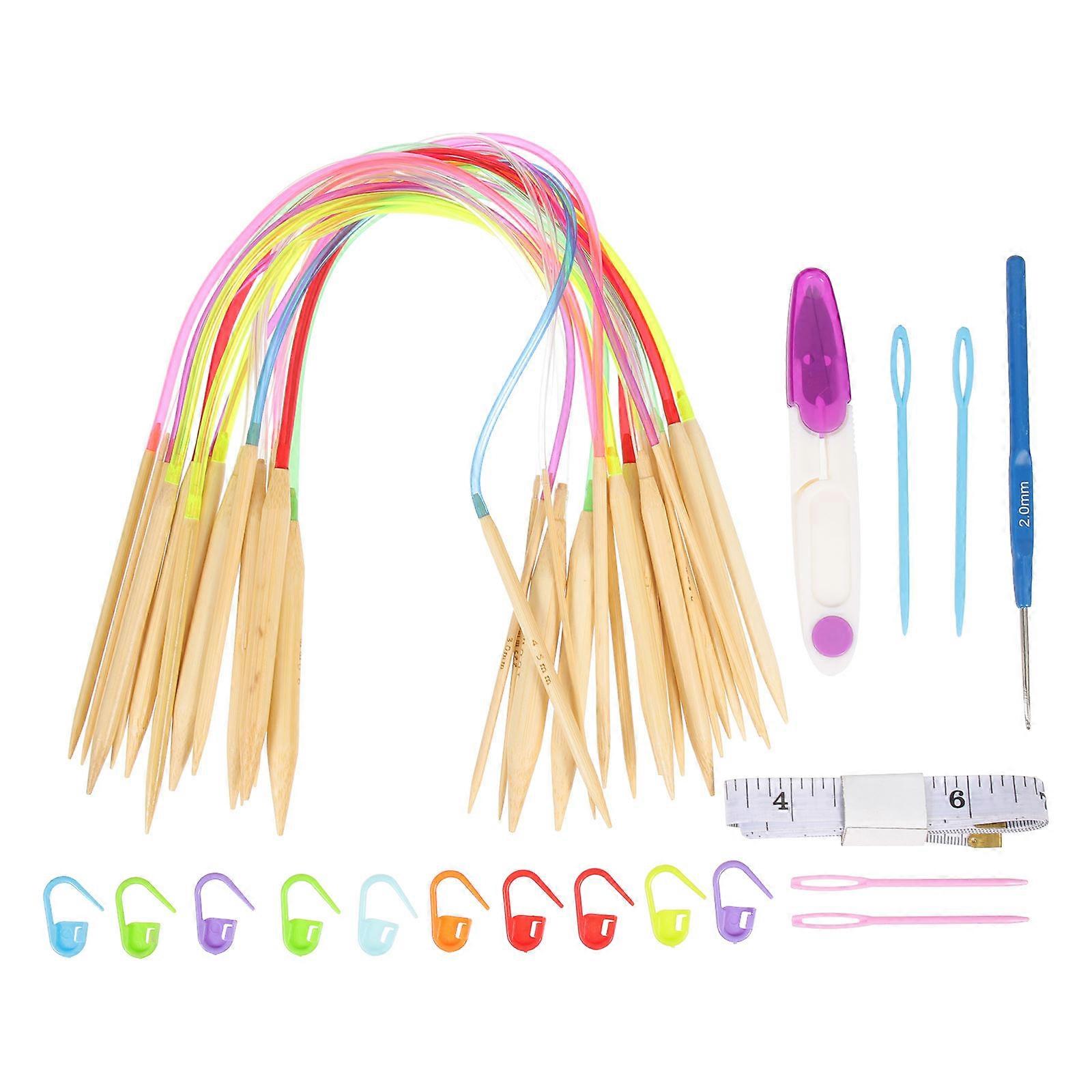 Diy Knitting Yarn Needles Set Intermediate Users Craft Projects Assorted Color 1Set