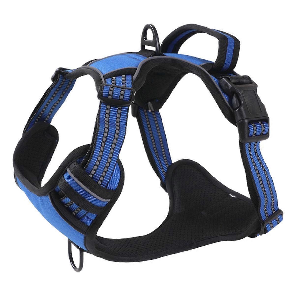Dog harness and leash set, adjustable neck - 44-54 cm, chest - 46-63 cm, reflective design, adjustable, breathable mesh, durable, einnenffer, for trai