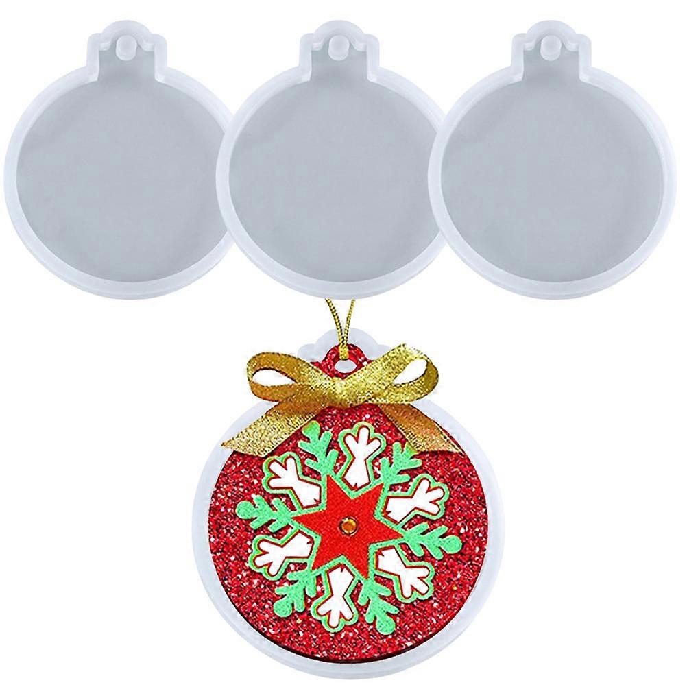 Silicone Mold for Crafts DIY Epoxy Silicone Casting Round Plaque Decor Making Christmas 4Pcs