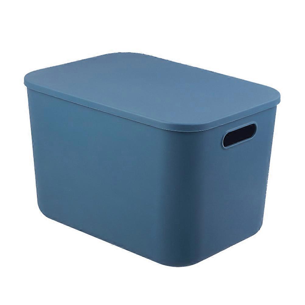 Lidded Storage Bins Tidy Space PP Material Cube Storage Container Blue 36X25.5X23.5CM For Kitchen 1Set