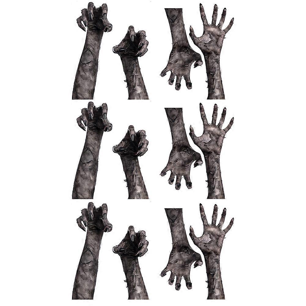 Halloween Decoration 3D Shape PVC Material Assorted Color 6Pcs Scene Layout