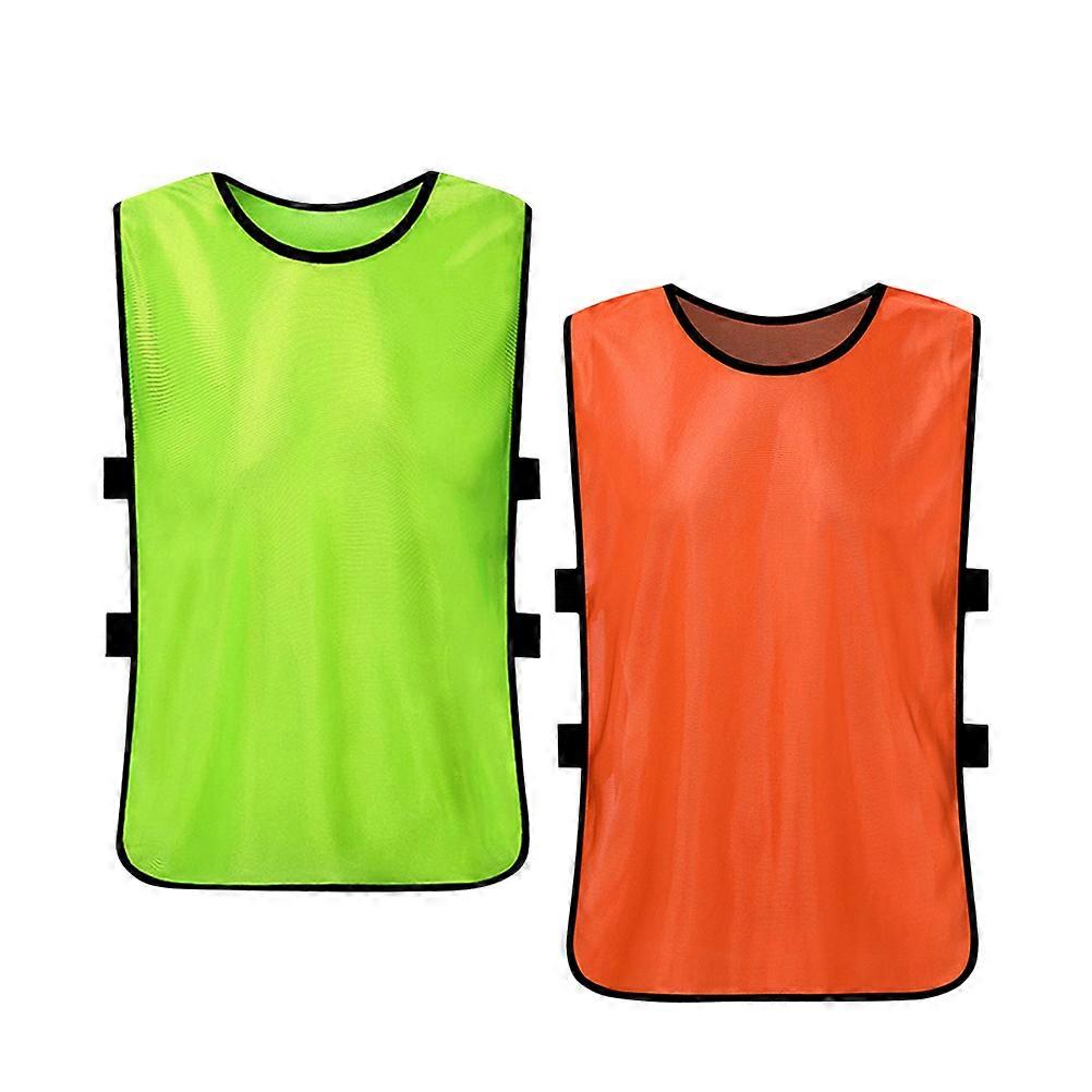 Training Vest Polyester Material Loose Fitment Soccer Practice Vests Fluorescent Green 2Pcs