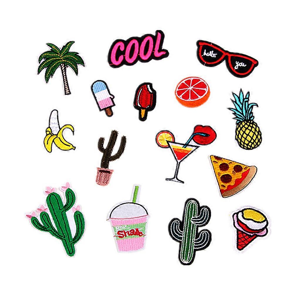 Clothing Decorative Patches DIY Craft for Textiles 7.20X4.20X0.10CM Assorted Color 15Pcs