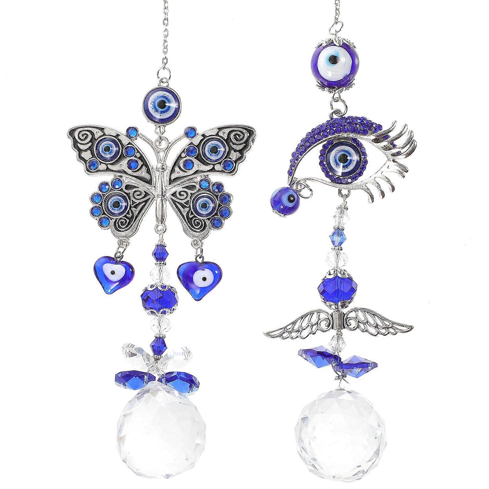 It sounds like you're describing a product listing or looking for a description for **2pcs Crystal Suncatchers Hanging Ornaments with Prisms and