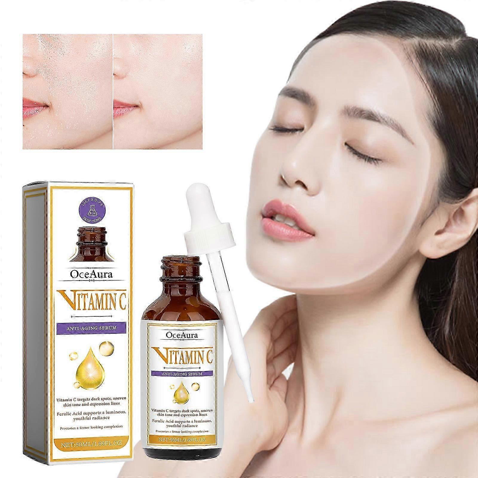 Advanced Vitamin C Anti-Aging Serum For Dark Spots, Uneven Skin Tone & Expression Lines, Moisturizing Face Serum Anti Wrinkles Firming Serum