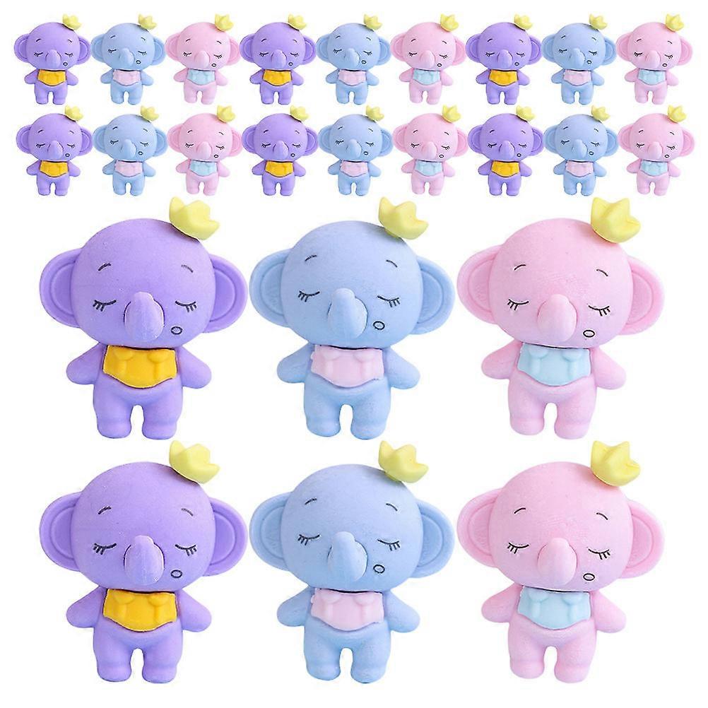 Pencil Eraser Mini Elephant Shape For Kids Effective Erasing Classroom Rewards Assorted .50X3.50X2.50CM 36Set