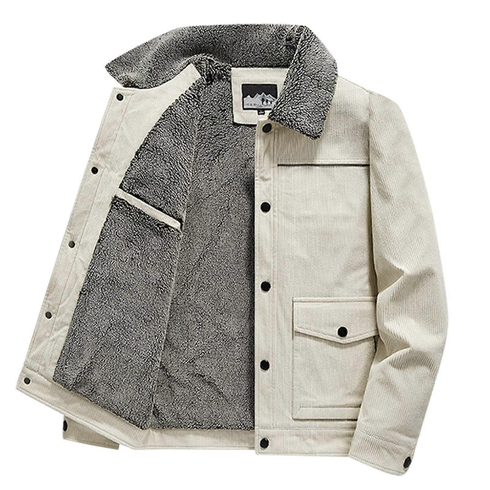 Winter Jacket Men's Thick Transition Coat Parka Functional Jacket A6Beige XXL