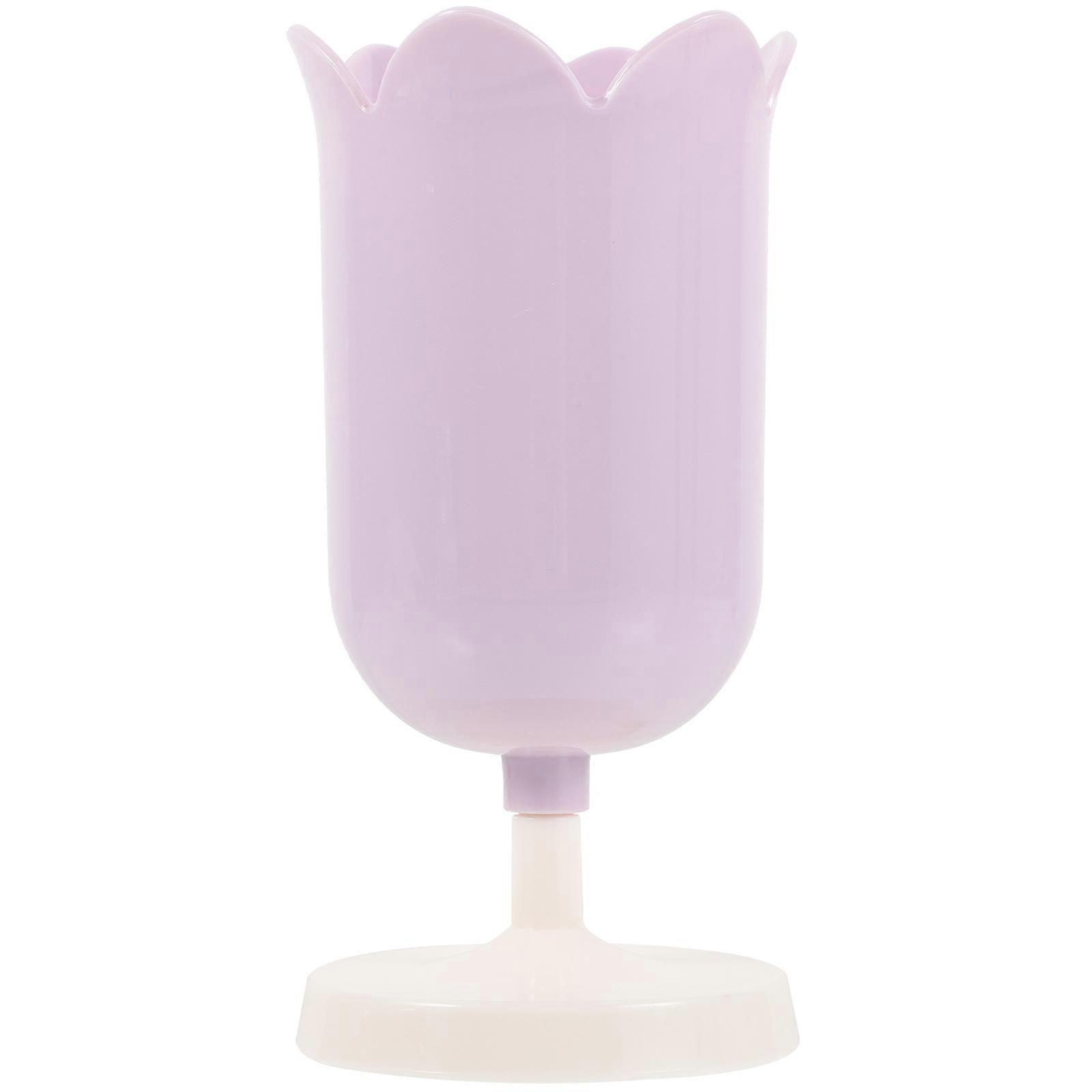 Tulip Shape Makeup Brush Cups Storage Desk Organization 13.6x6.8cm Plastic 1Pcs