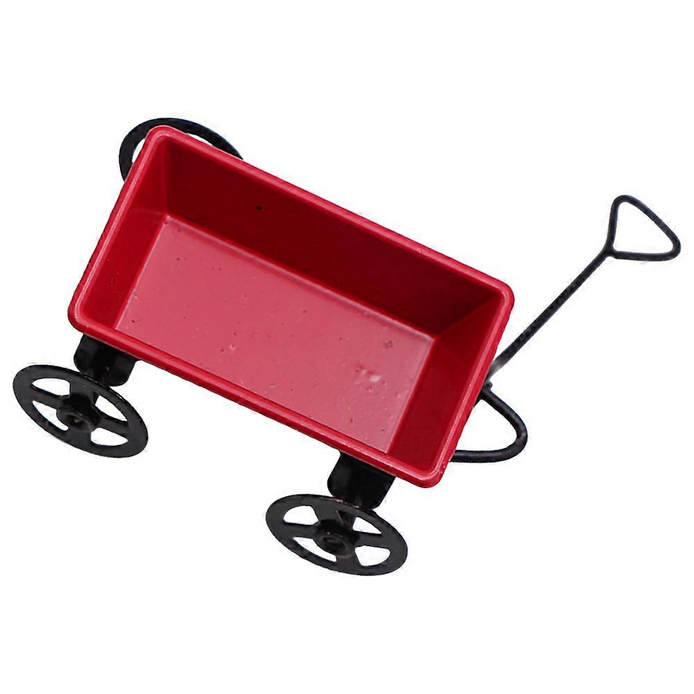 Trailer Model Dolls House Miniature Trailer Model Prop for Photography Miniature Design 7.5X2.6X2CM Red 2Pcs