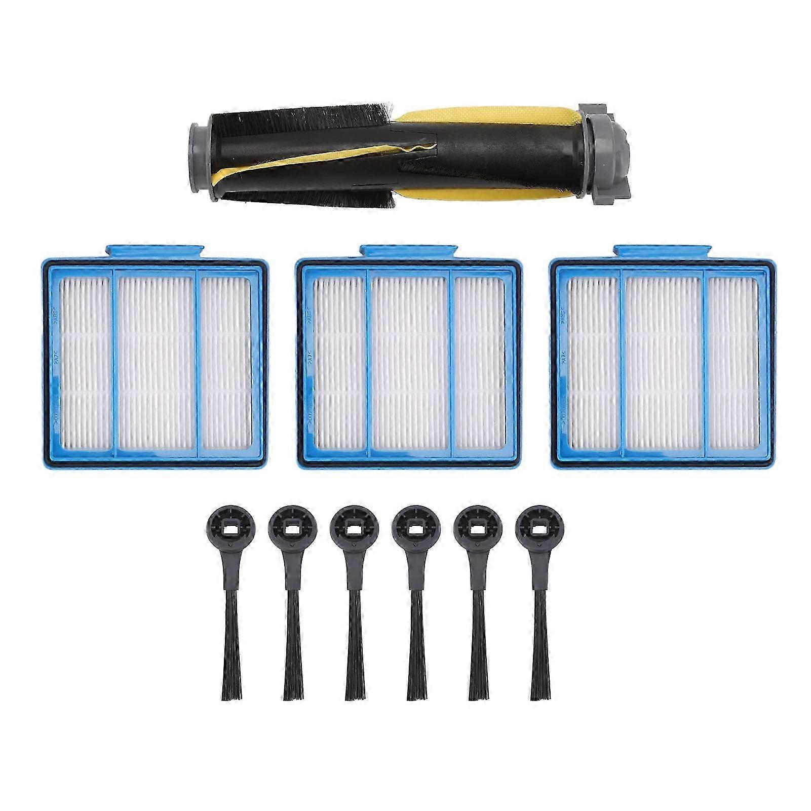 Sweeper Brush Filter Set ABS Housing High Efficiency Particulate Air Filter with 6PCS Side Brush for Shark IQ RV101