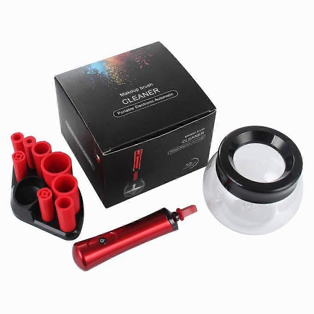Makeup Brush Cleaner Brush Spinner RED red