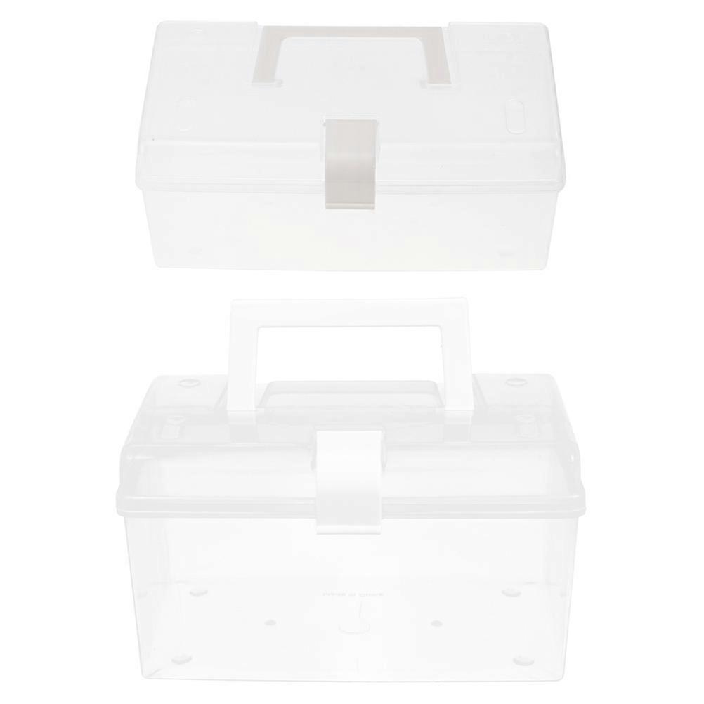 Mask Storage Box With Lid For Home Use Transparent Large Capacity 2Set