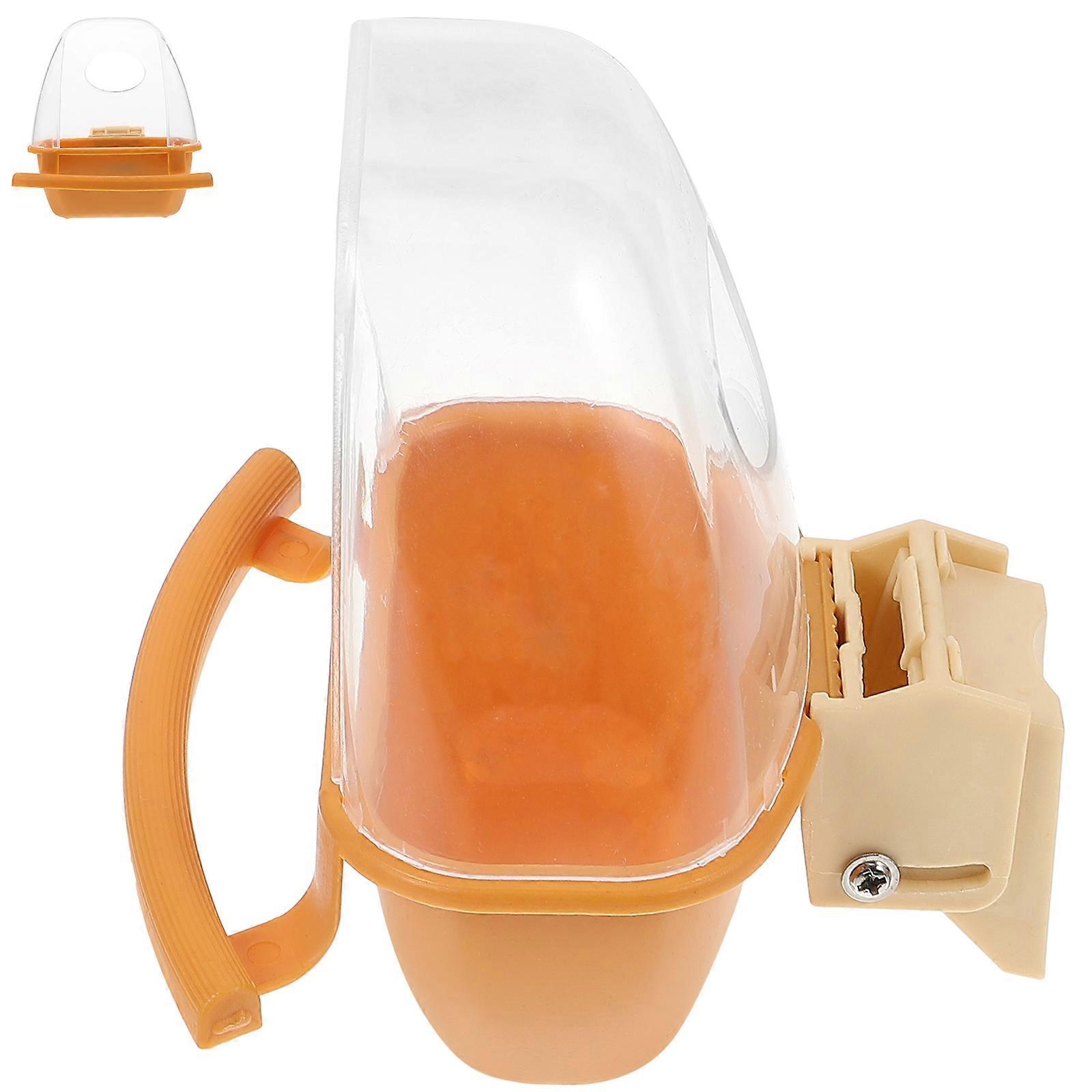 Durable Outdoor Bird Feeder Cup – Moderate Capacity Plastic Food Container for Cage Parrots with Mess Free Tray