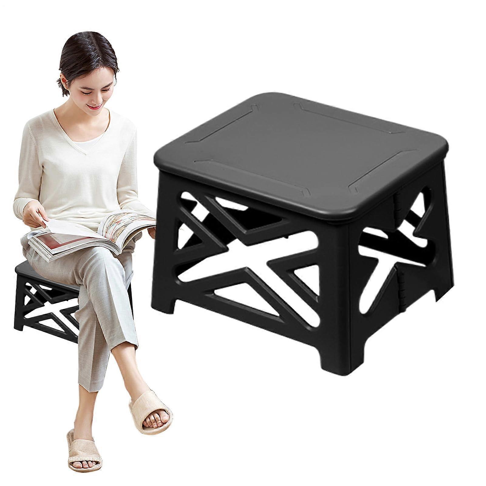 Camping WC Portable Folding Outdoor Toilet - RV Interior Accessory, 100kg Capacity, Compact Hiking Stool, Black