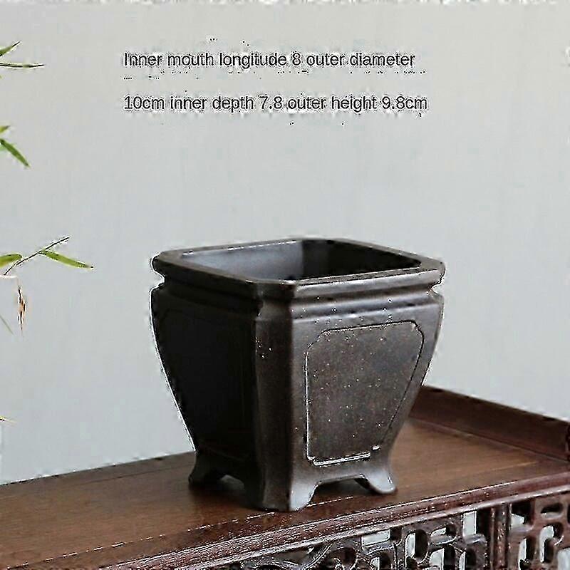 Purple Sand Flowerpot Miniatur Succulent Flower Pot Creative Handmade Flower Pot in Chinese Style Simple Household Planter Pot Suitable for