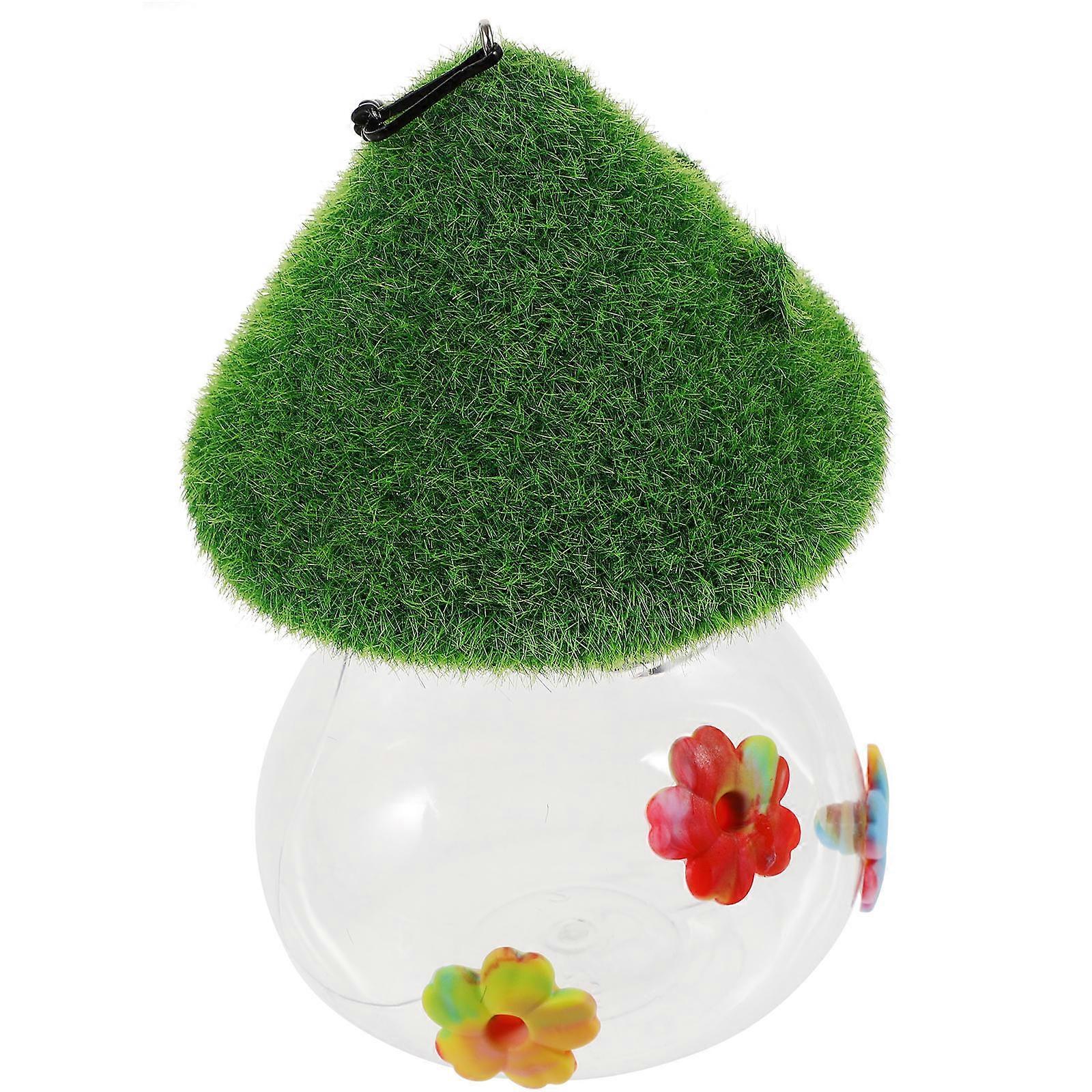 Hængende fuglefoderhus til udendørs have svampeform plast 1stk