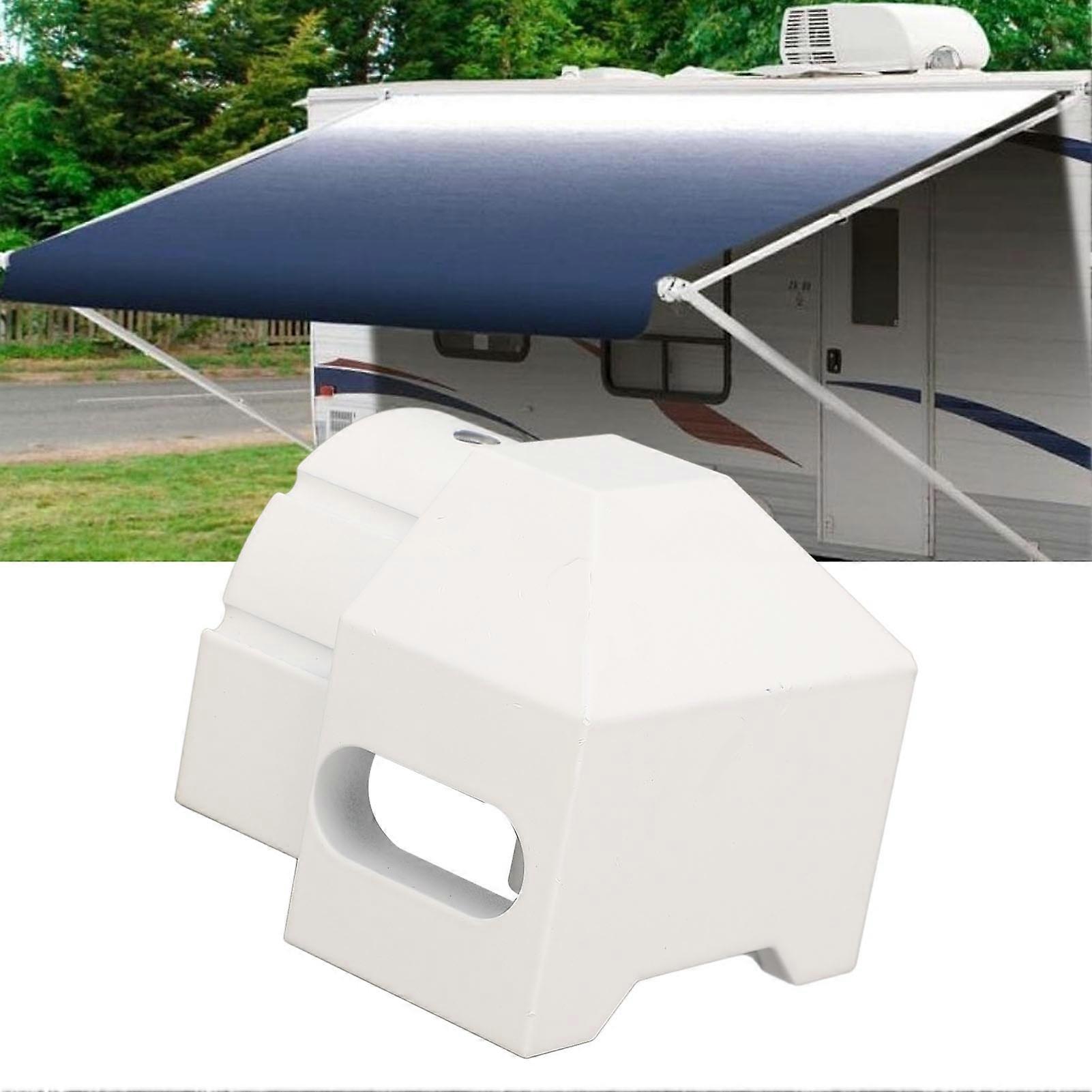 RV Awning End Plug White Solid Aluminum Durable Easy Installation Replacement for Sunchaser II 