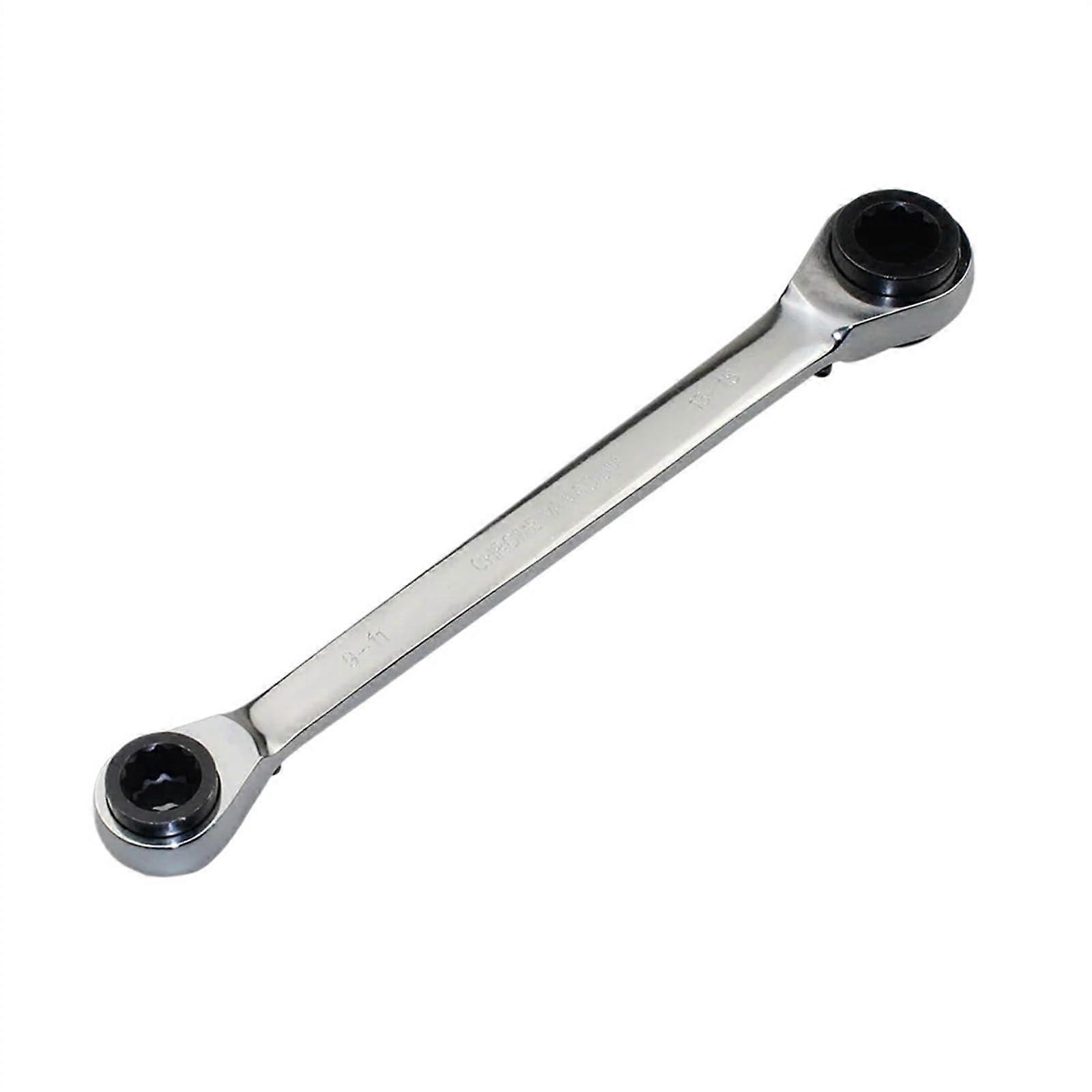 Metric Hand Tool Ratchet Wrench, 8-24 mm Gear Ratchet Double Head Spanner Tool for 9 11 to 13 15 mm Torque Applications