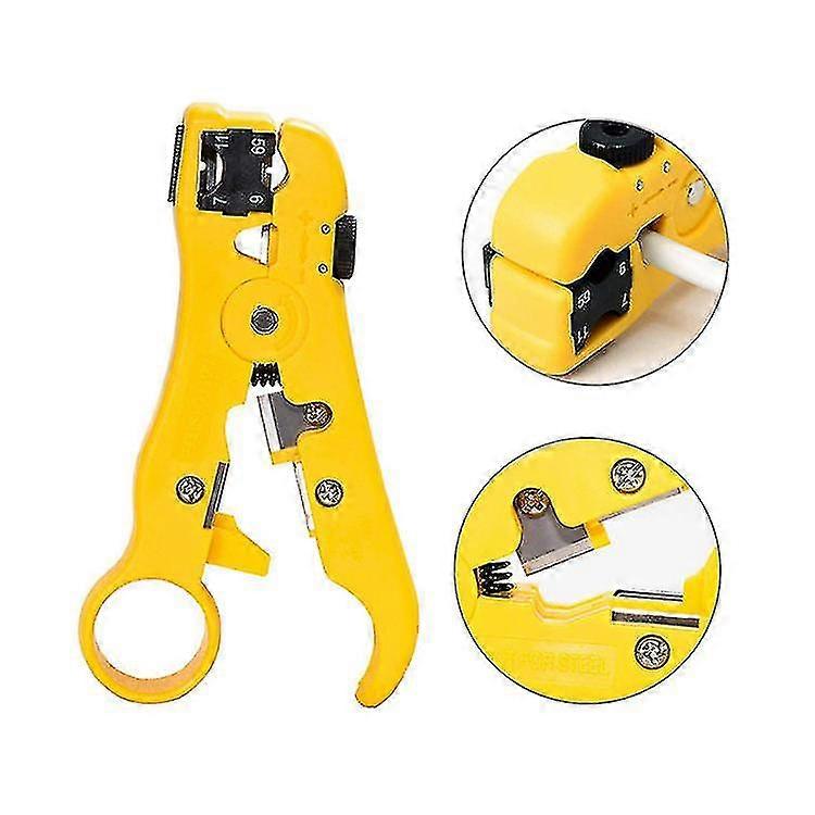 Universal Wire Stripper, Coaxial Cable Stripper and Cutter for Flat or Round Cable
