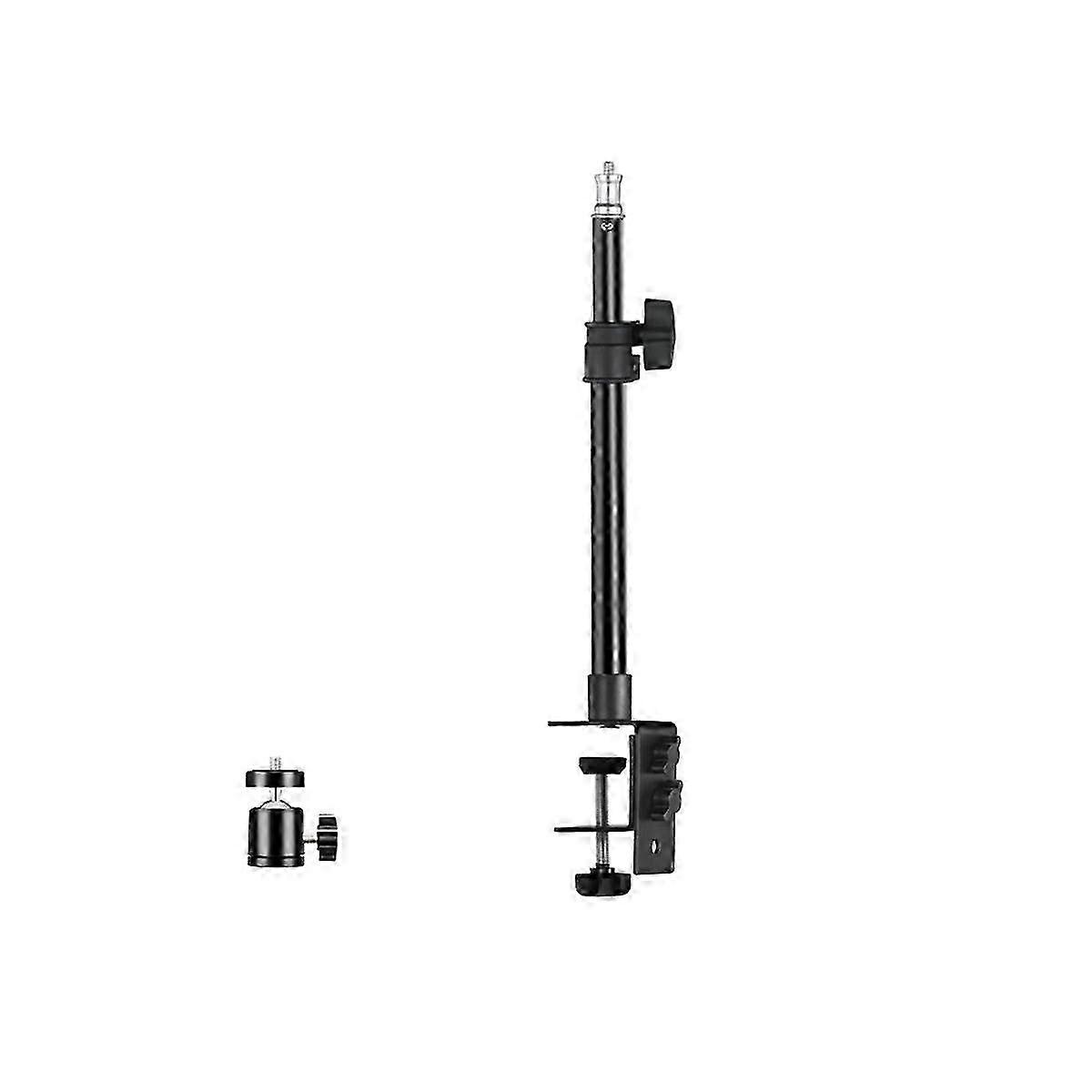 Adjustable Desk Mount Light Stand with 1/4In Ball Head for Camera Tabletop Bracket