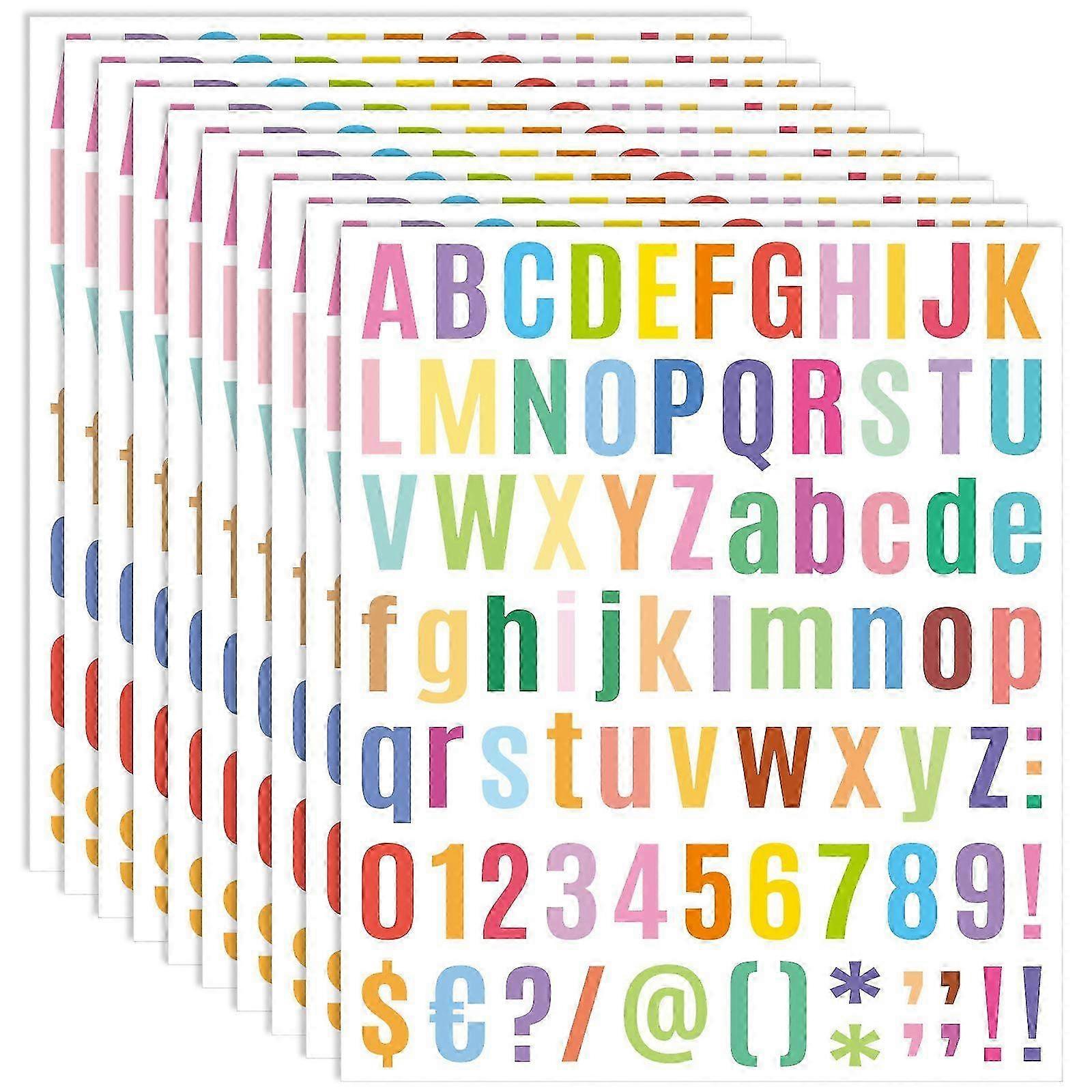 10 Colored Alphanumeric Symbol Stickers