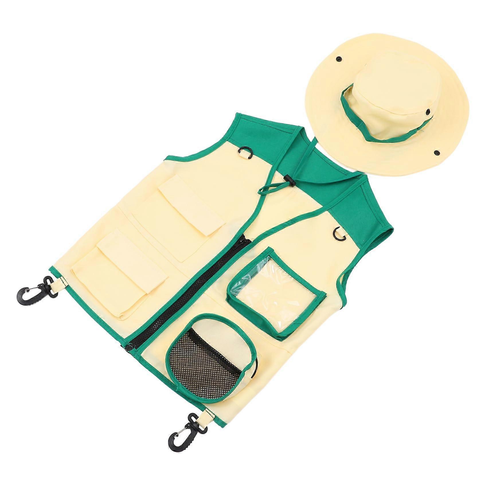 Insect Research Costume Set with Vest and Hat, Breathable and Comfortable, Ideal for Camping and Role Play Activities