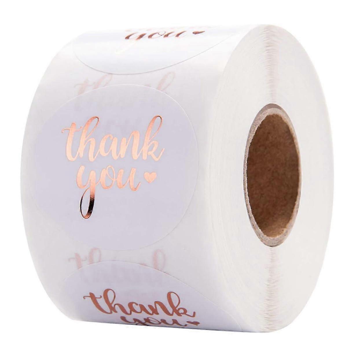 Decorative Round Labels Danke Schoen Design, Self-Adhesive Stickers, 1 Roll, For Packaging And Projects